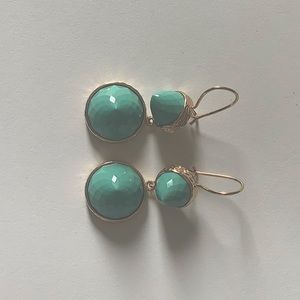 Turquoise and Gold drop earrings
